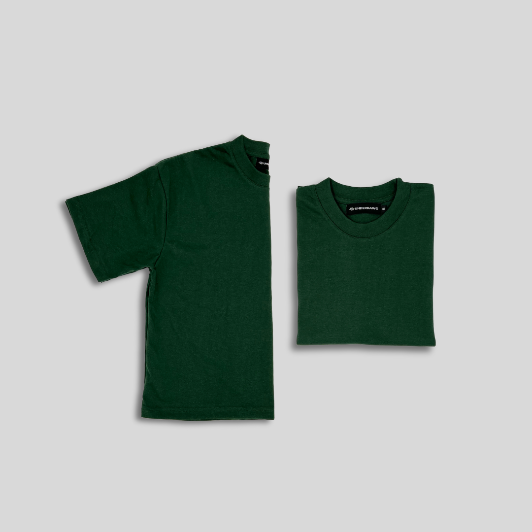 Basic Cropped Shirt - Moss Green