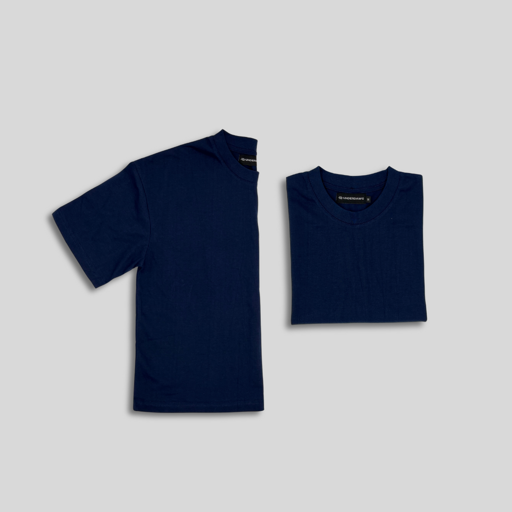 Basic Cropped Shirt - Navy Blue
