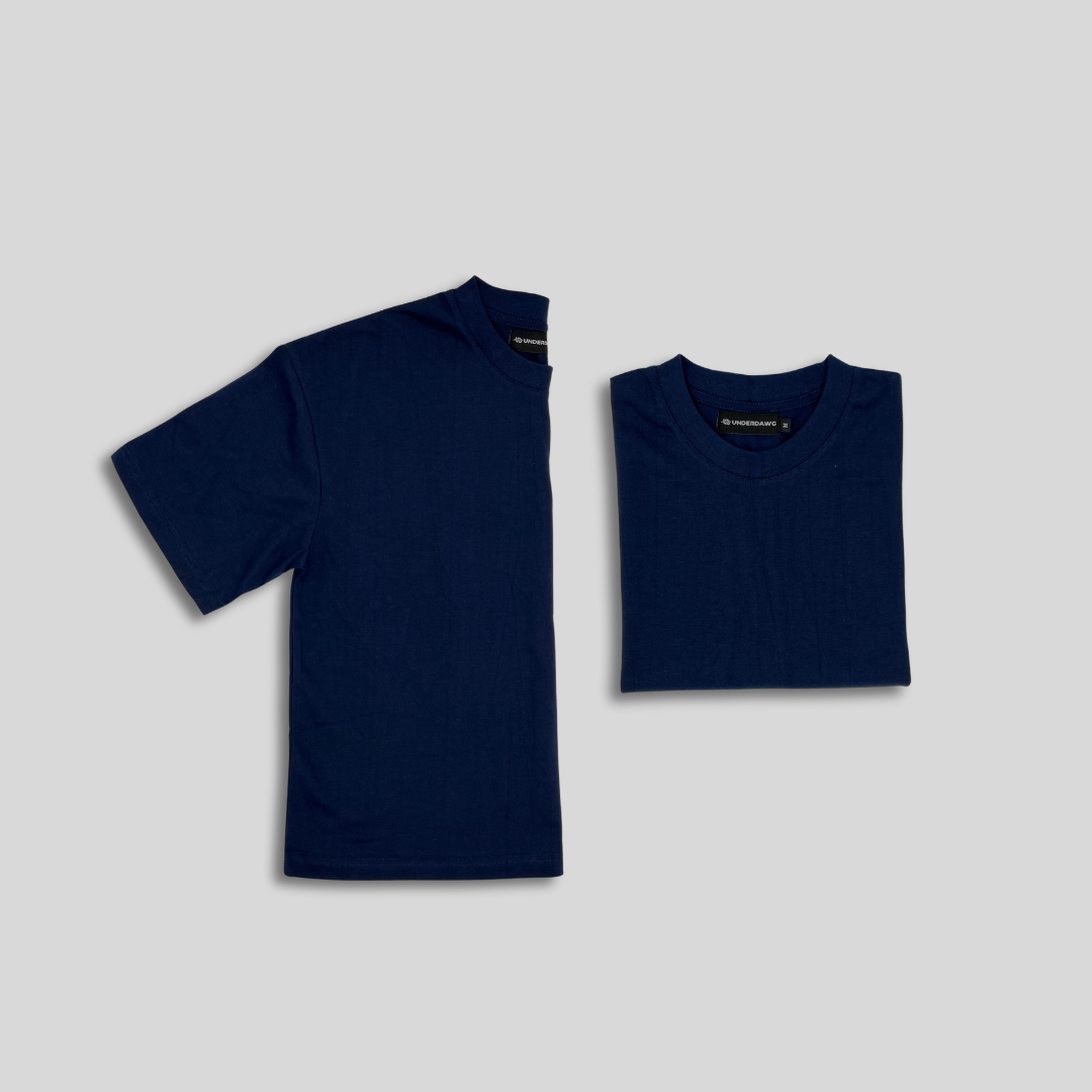 Basic Cropped Shirt - Navy Blue
