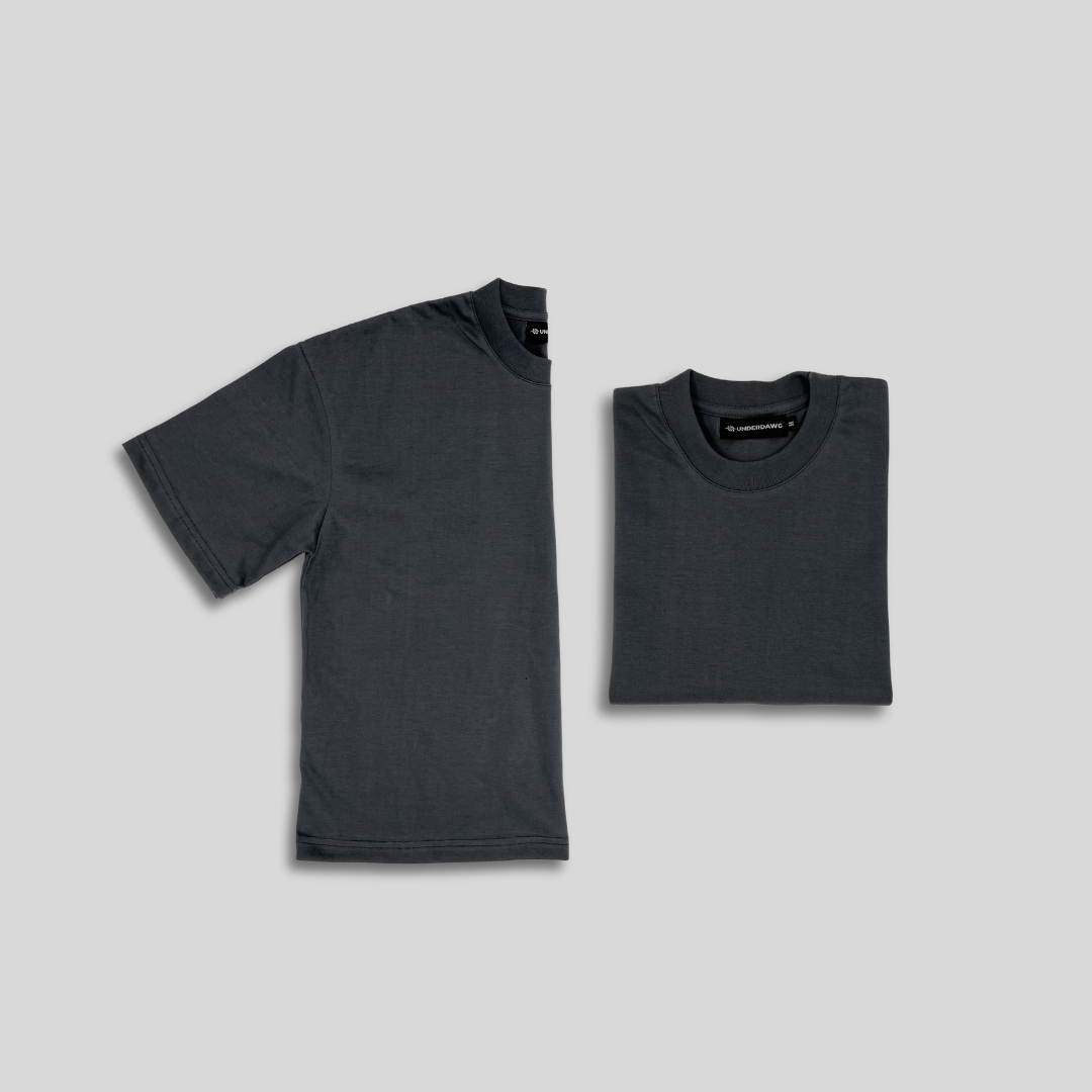 Basic Cropped Shirt - Slate Gray