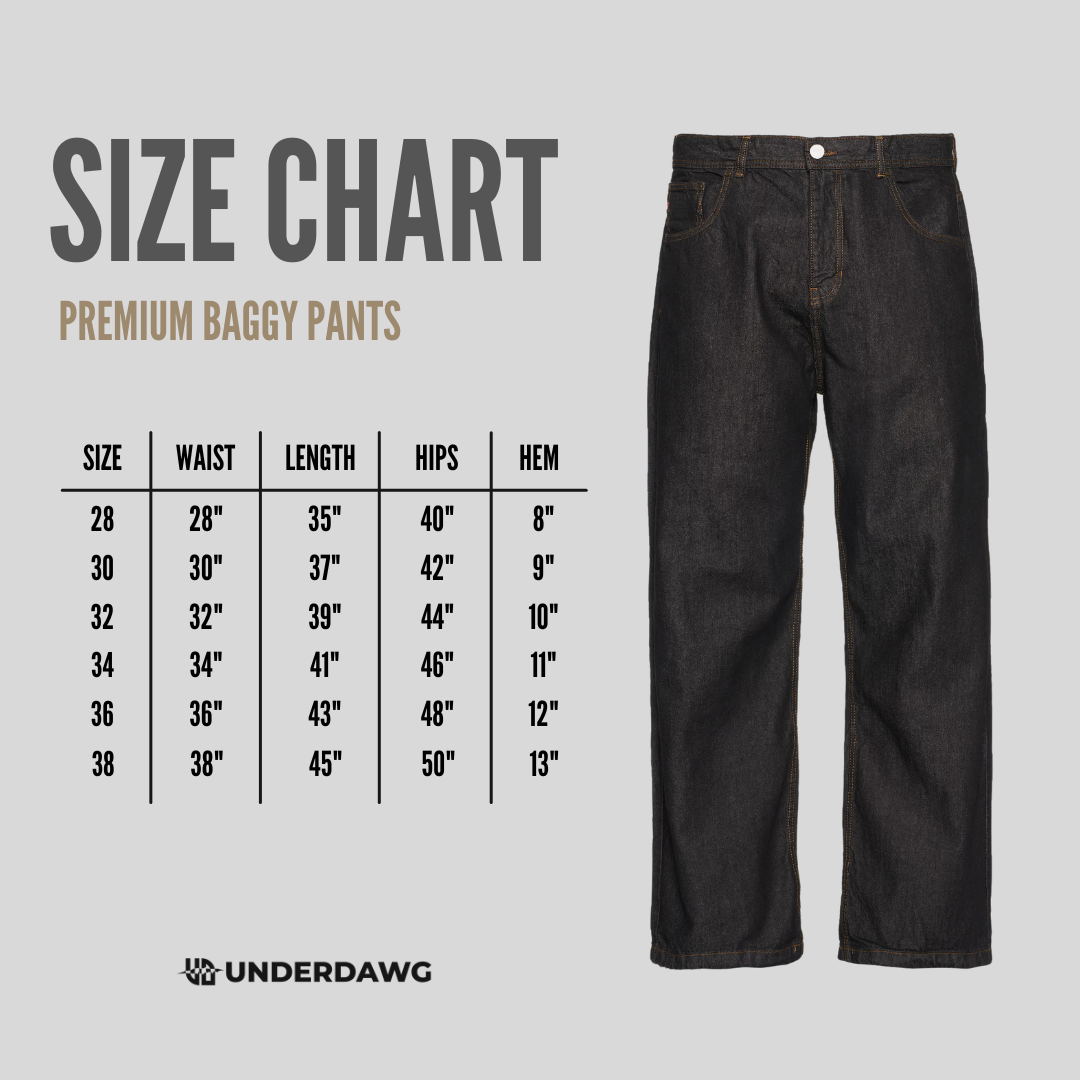 Baggy Denim Pants - Black